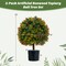 Artificial Boxwood Ball Topiary Tree 2 Pack Faux Potted Plant with Orange Fruit Green
